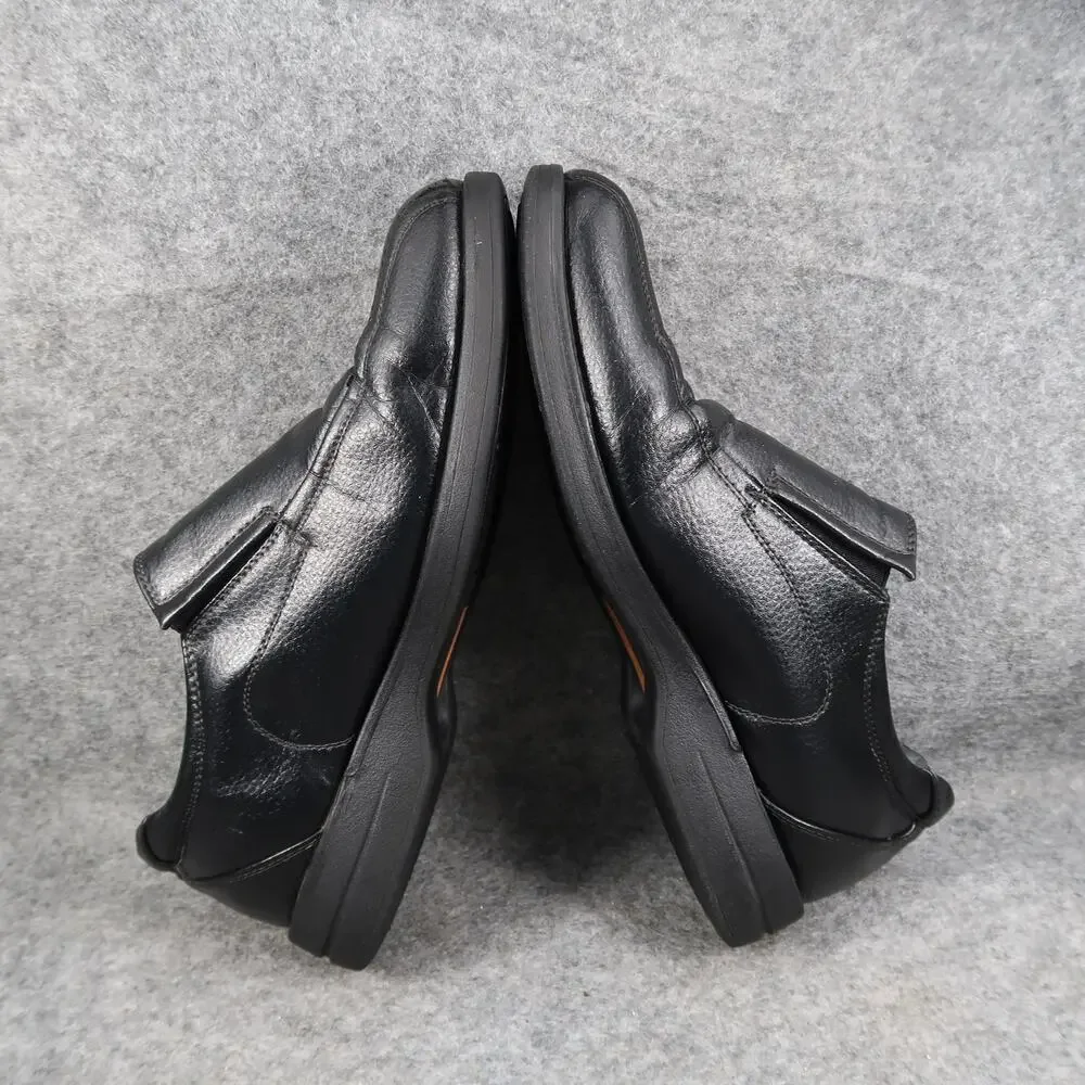 Deer Stags Shoes Mens 9.5 Dress Loafer Slip On Classic Black Career Casual Jerry
